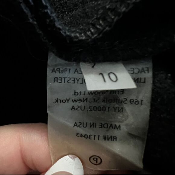 Erin Snow Black Wool High Rise Wide Leg Pressed Trouser Pants Size 10 - Picture 10 of 12